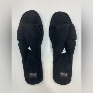 Alfani Plush Black Slippers XL 11-12